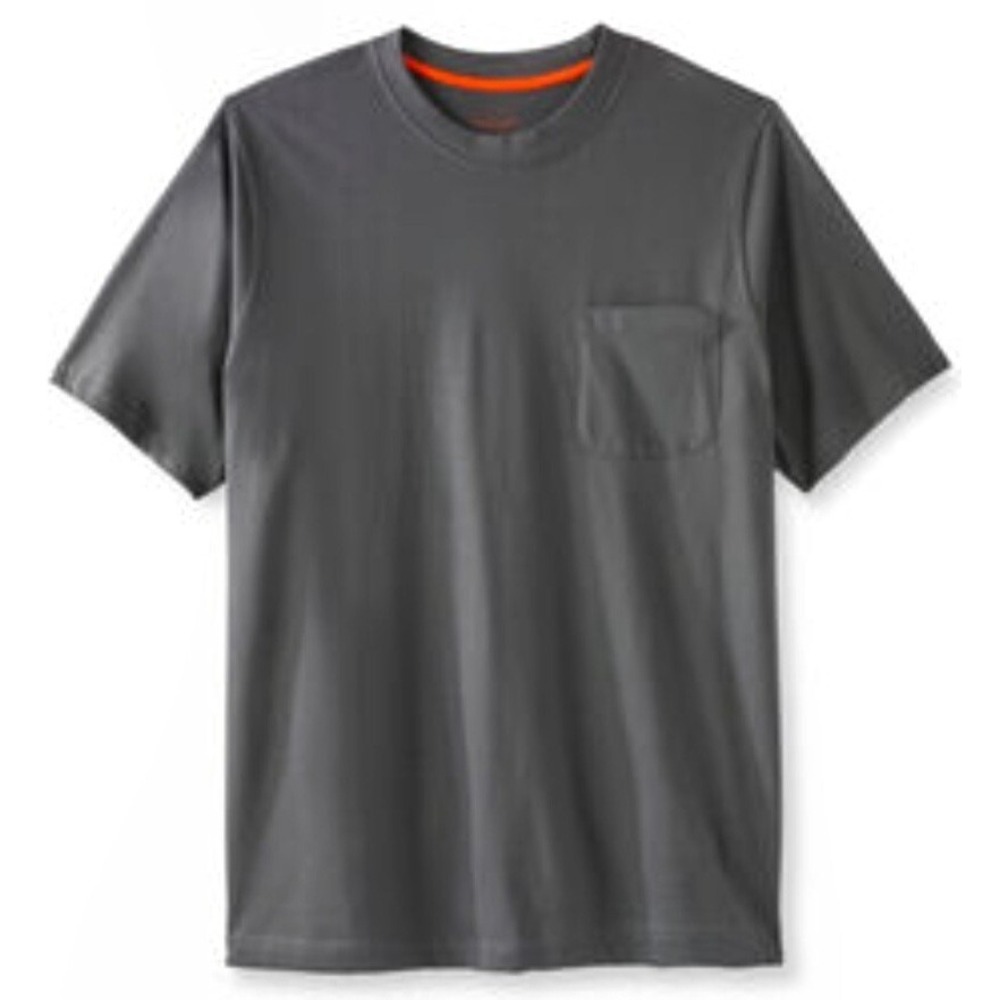 Big Tall Pocket Tee T-Shirt Men's 3XLT Boulder Creek KS Short Sleeve Gray NEW